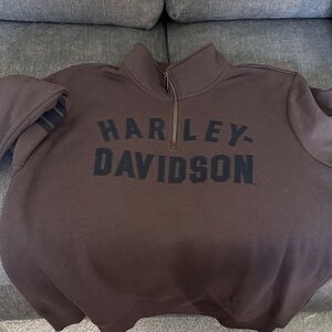 Harley-Davidson Brown Zip Up Sweater